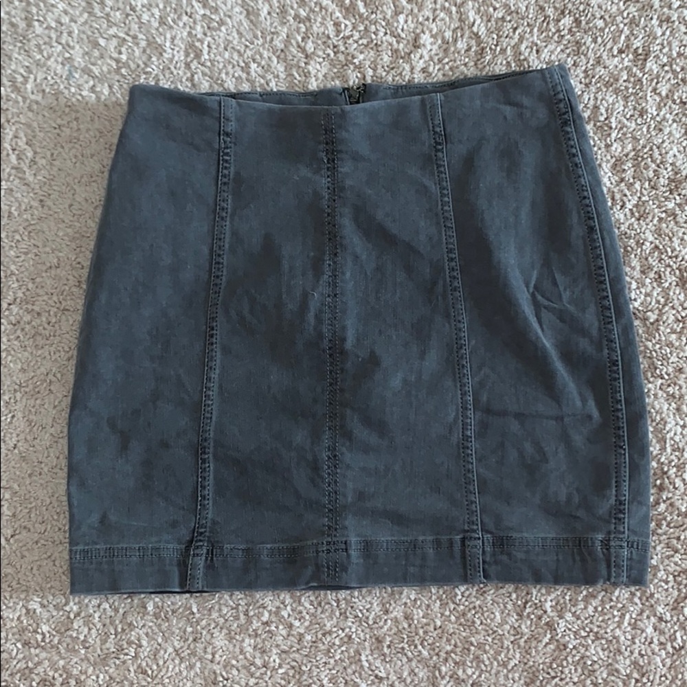 Black denim free people skirt